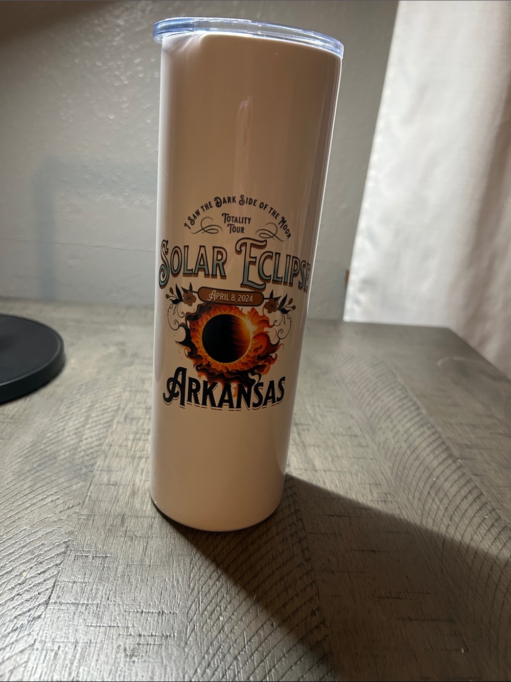White Solar Eclipse Arkansas Insulated Travel Tumbler